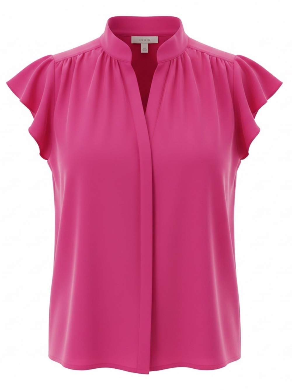 Cece Tulip Fields Women's Blouse Ruffle Sleeves Bright Rose XL NWT
